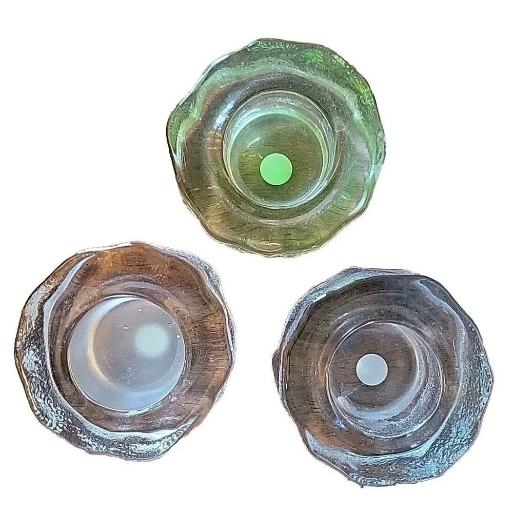 PartyLite Iceland Tealight Holder Trio (#P7223) - Green, Blue, Clear - Retired - Picture 2 of 8